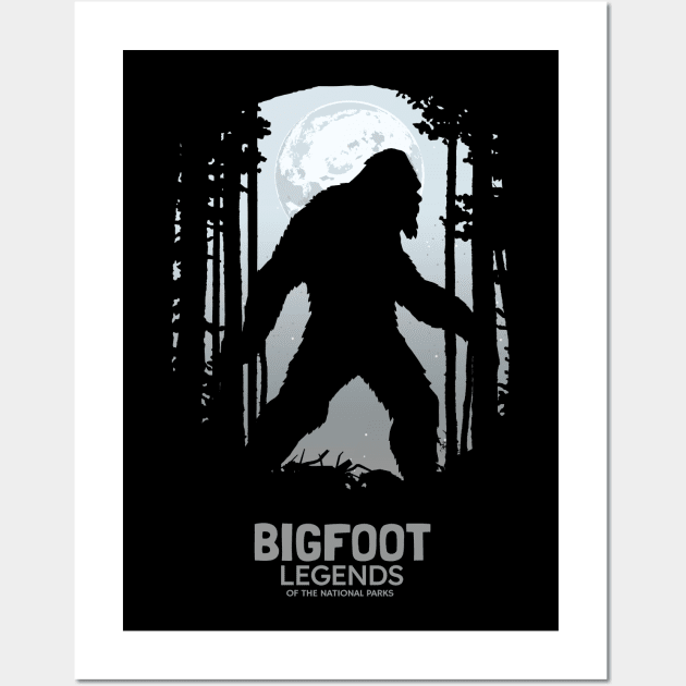 Bigfoot the Legend of Cryptid Wall Art by KewaleeTee